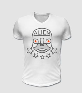 Alien T-Shirt Druck, Textildruck